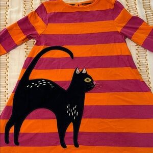 Mini Boden Orange and Purple Cat Dress